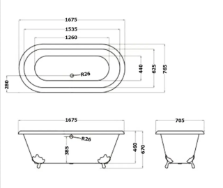 Чугунная ванна Elegansa Gretta Н0000361 170х70